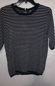 Premise UK M Darkest Navy White Stripe Pullover Sweater